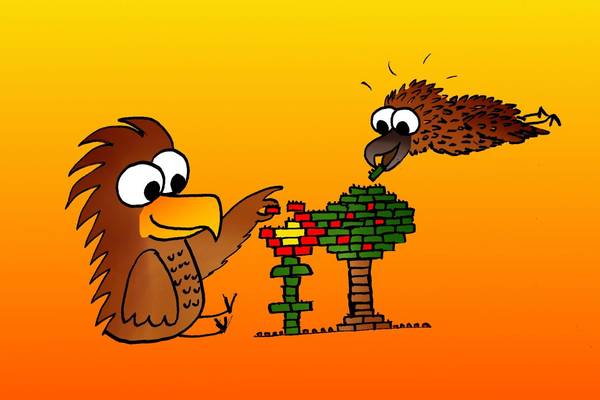 Animierte Grafik der Eule Günda